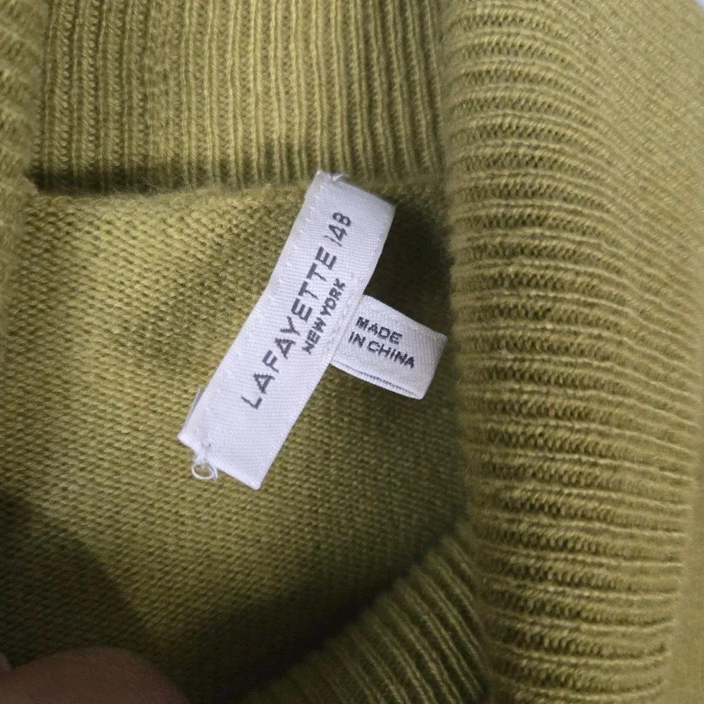 Lafayette 148 New York 100% Cashmere Turtleneck Sweater Green Size L‎